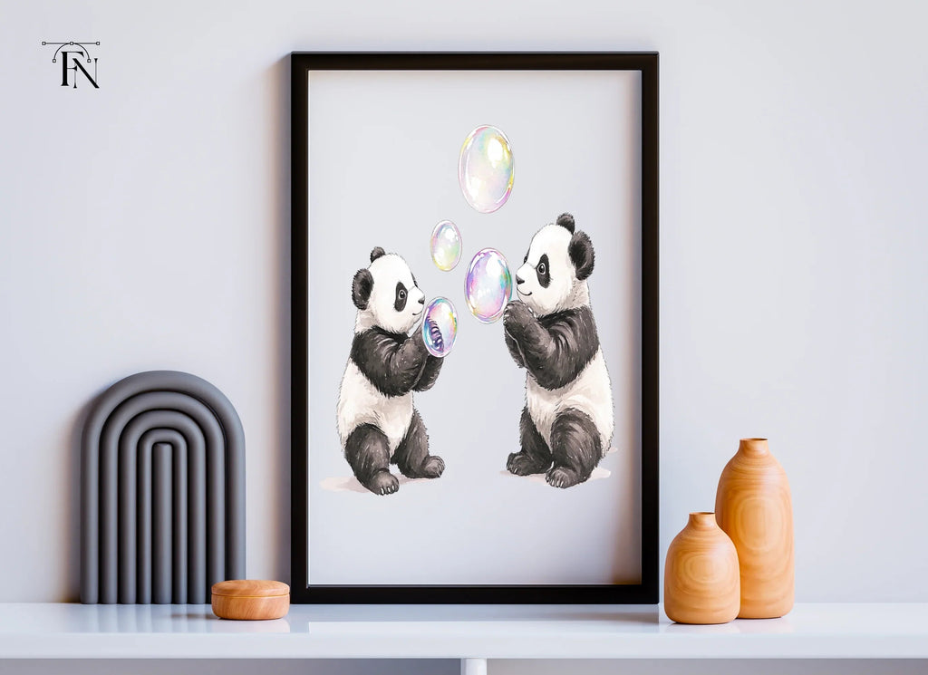 Playful Panda Blowing Bubbles Clipart Bundle