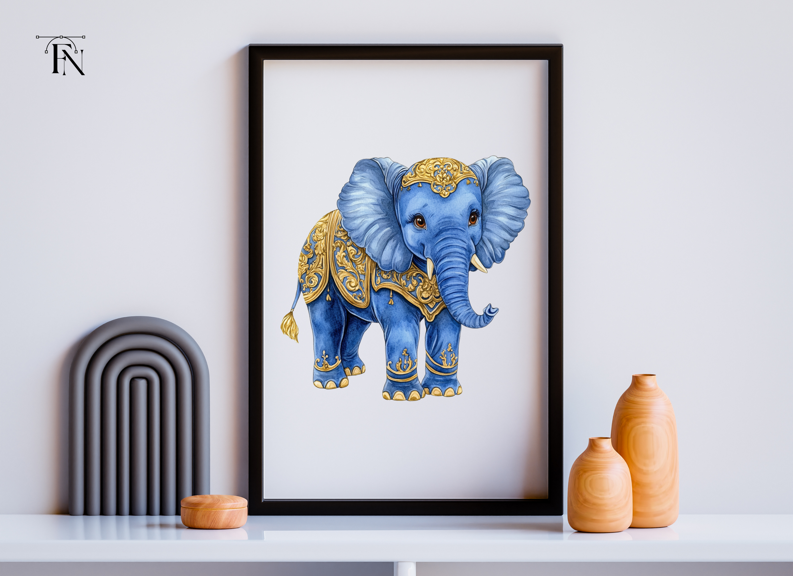 Cute Baby Blue Elephant Clipart Bundle