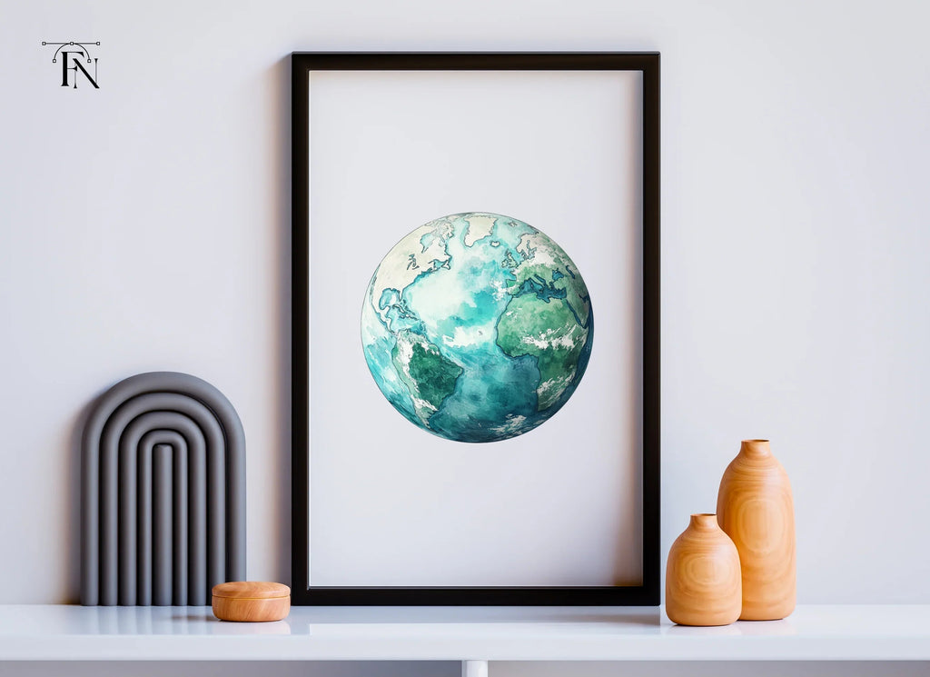 Green and Blue Earth Globes Clipart Bundle