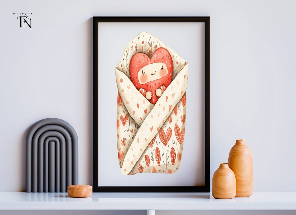 Baby Heart Swaddle Clipart Bundle