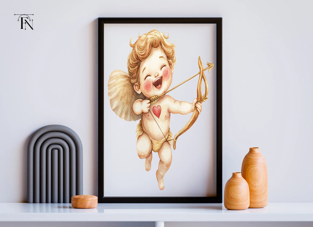 Playful Cupid with Bow and Arrow Clipart Bundle