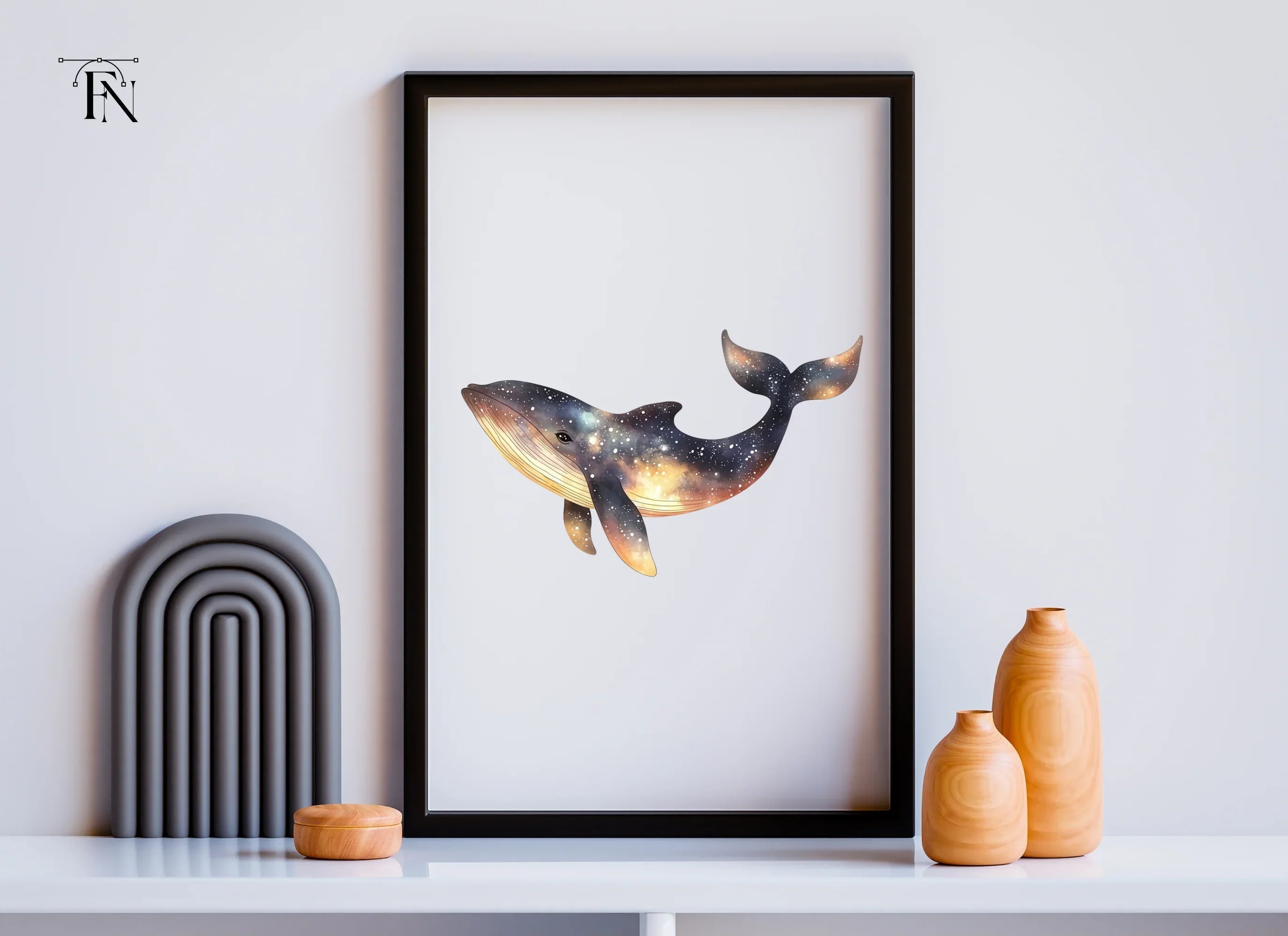 Cosmic Whale Clipart Bundle