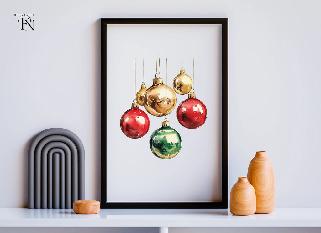 Vibrant Christmas Baubles Clipart Bundle