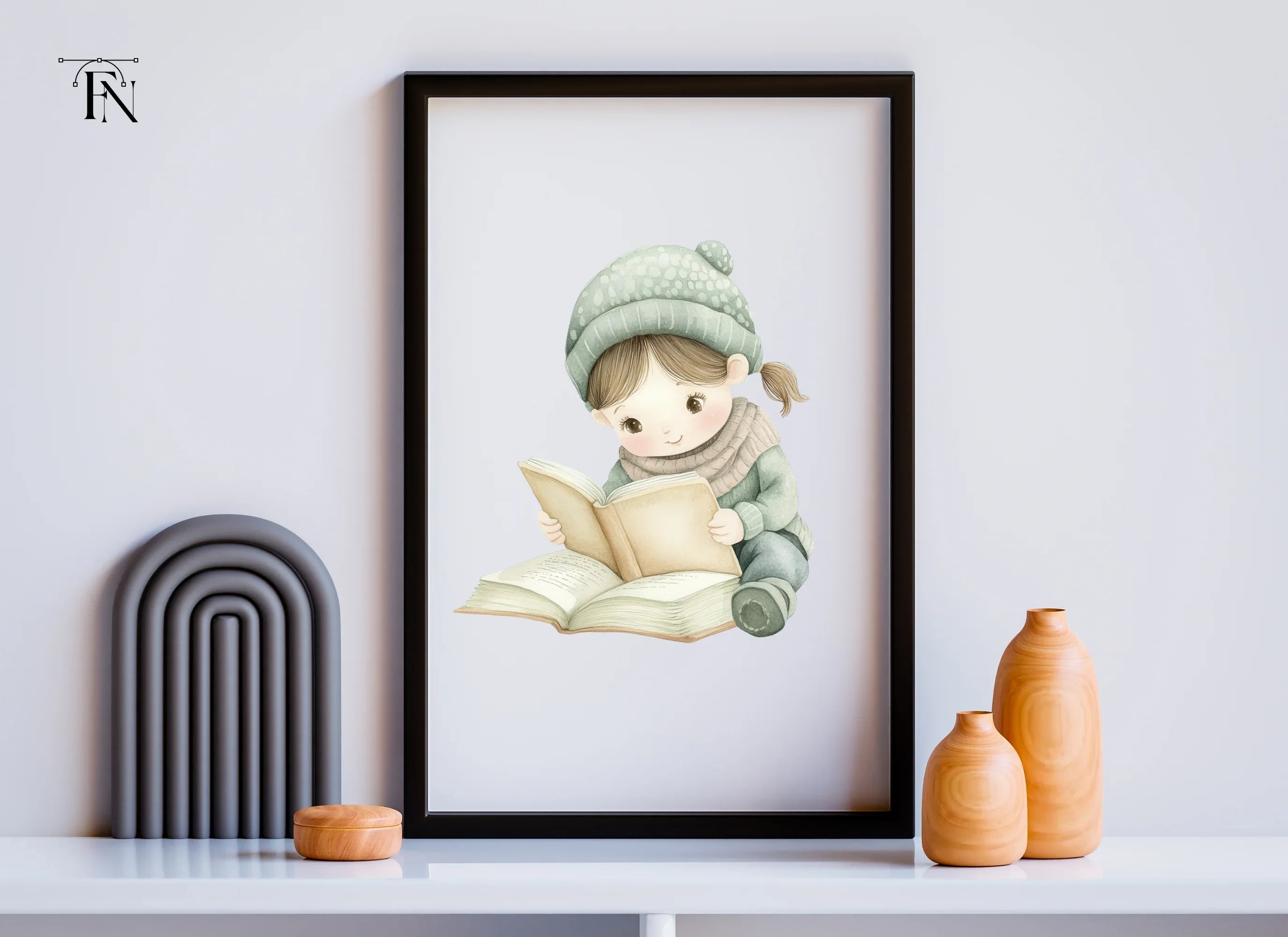 Cute Girl Reading Book Clipart Bundle