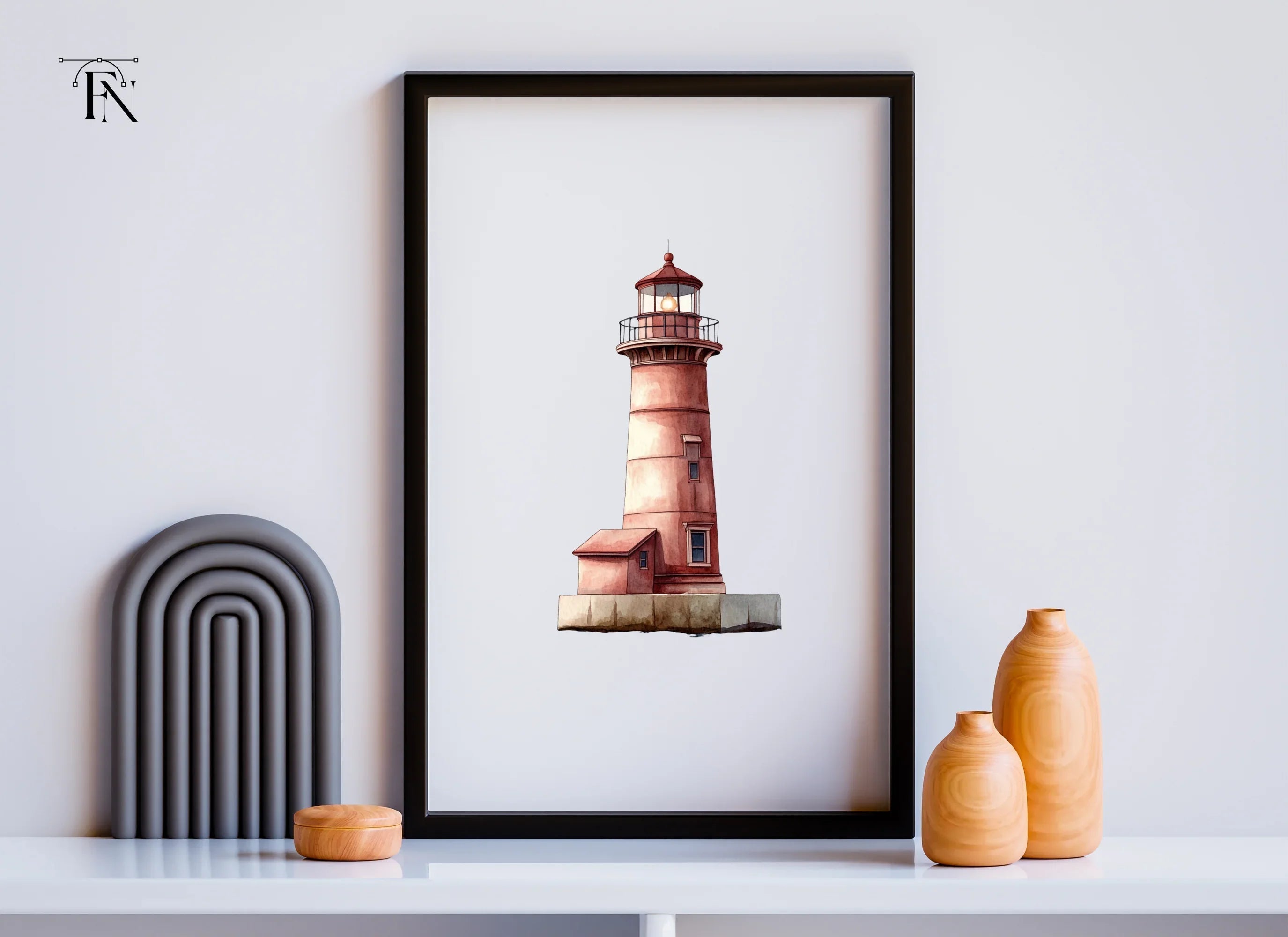 Single Red Lighthouse Clipart Bundle
