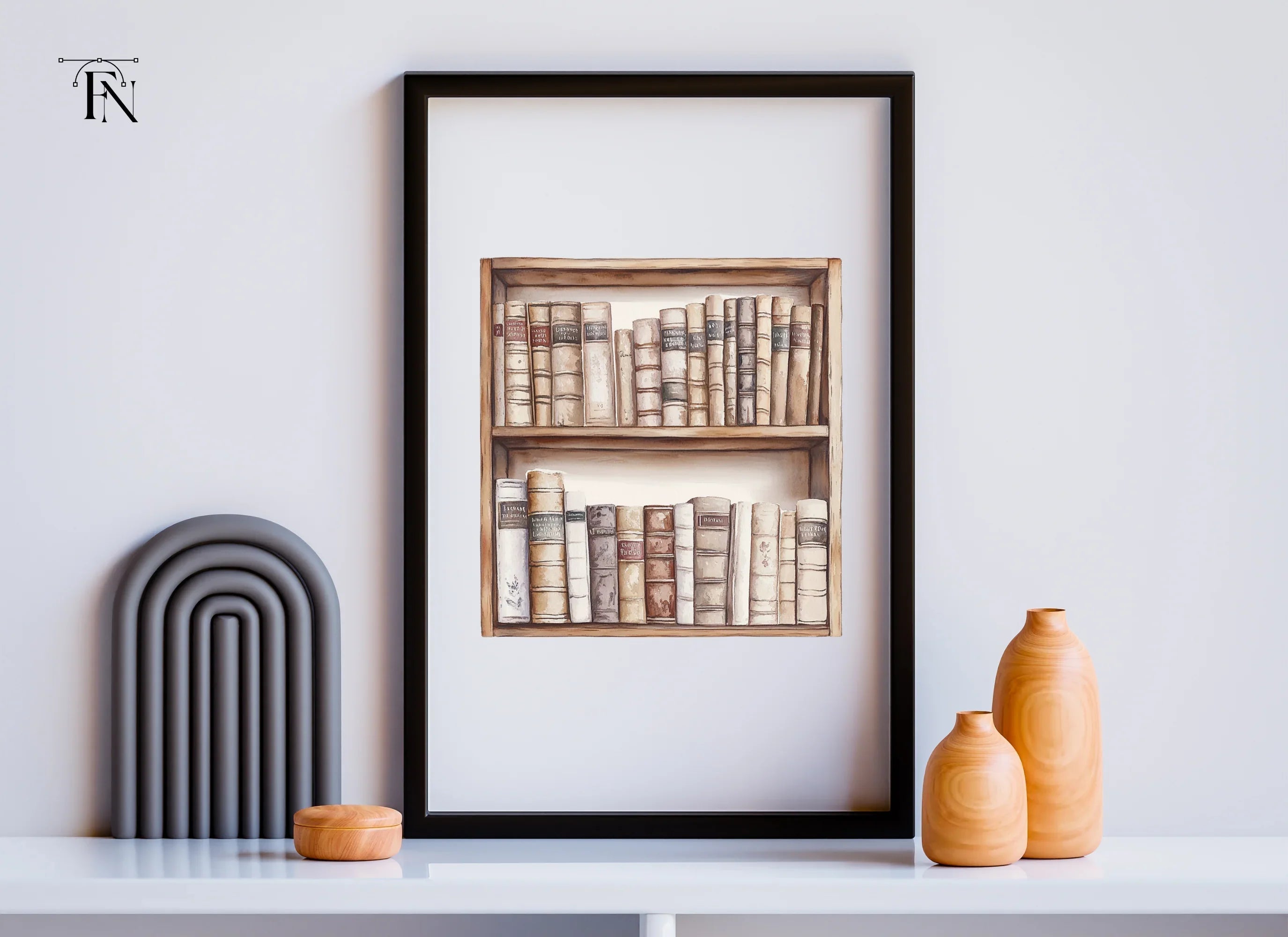 Bookshelf Illustration Clipart Bundle