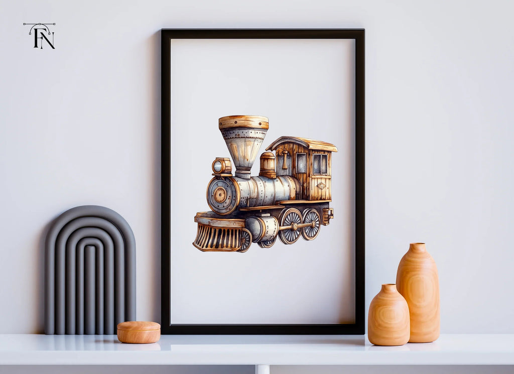 Antique Steam Train Clipart Bundle