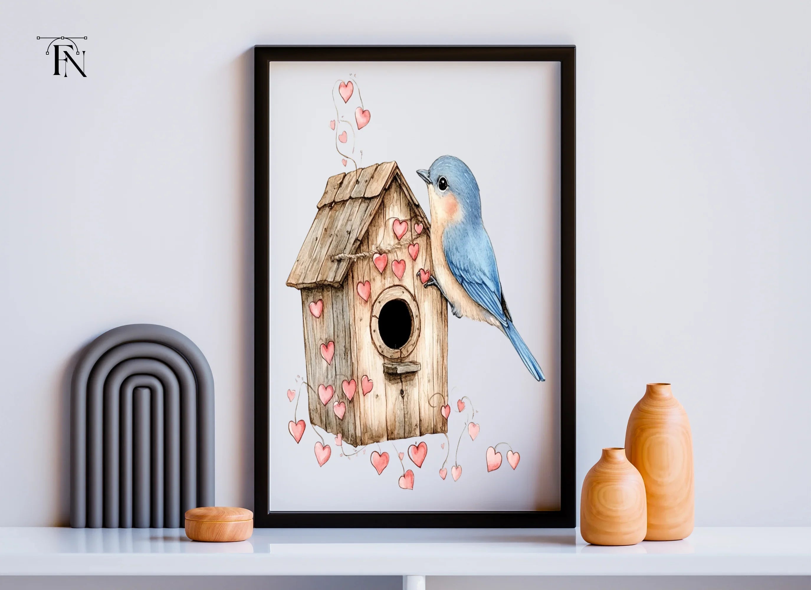 Bluebirds and Birdhouses Clipart Bundle