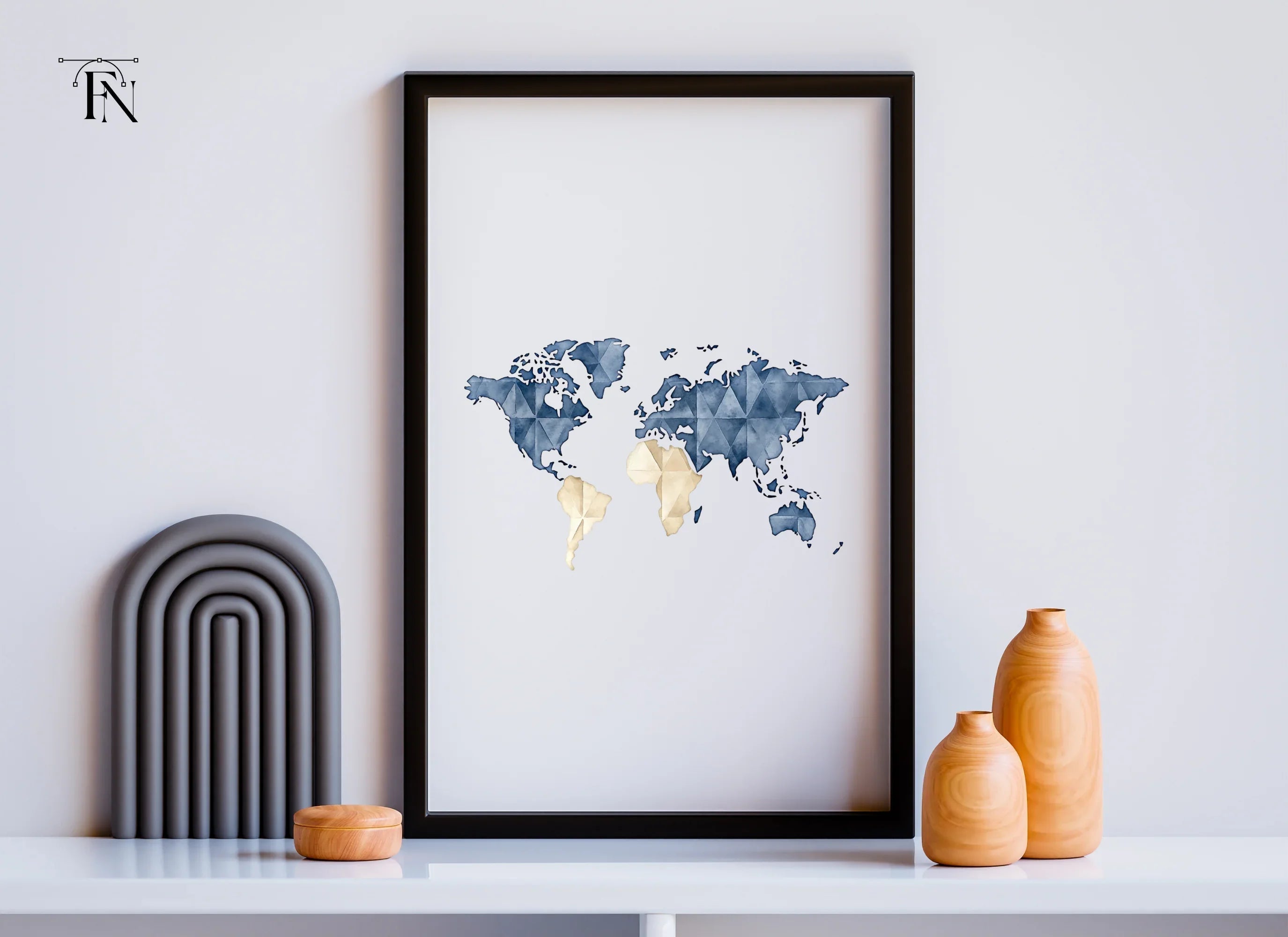 Geometric World Map Clipart Bundle
