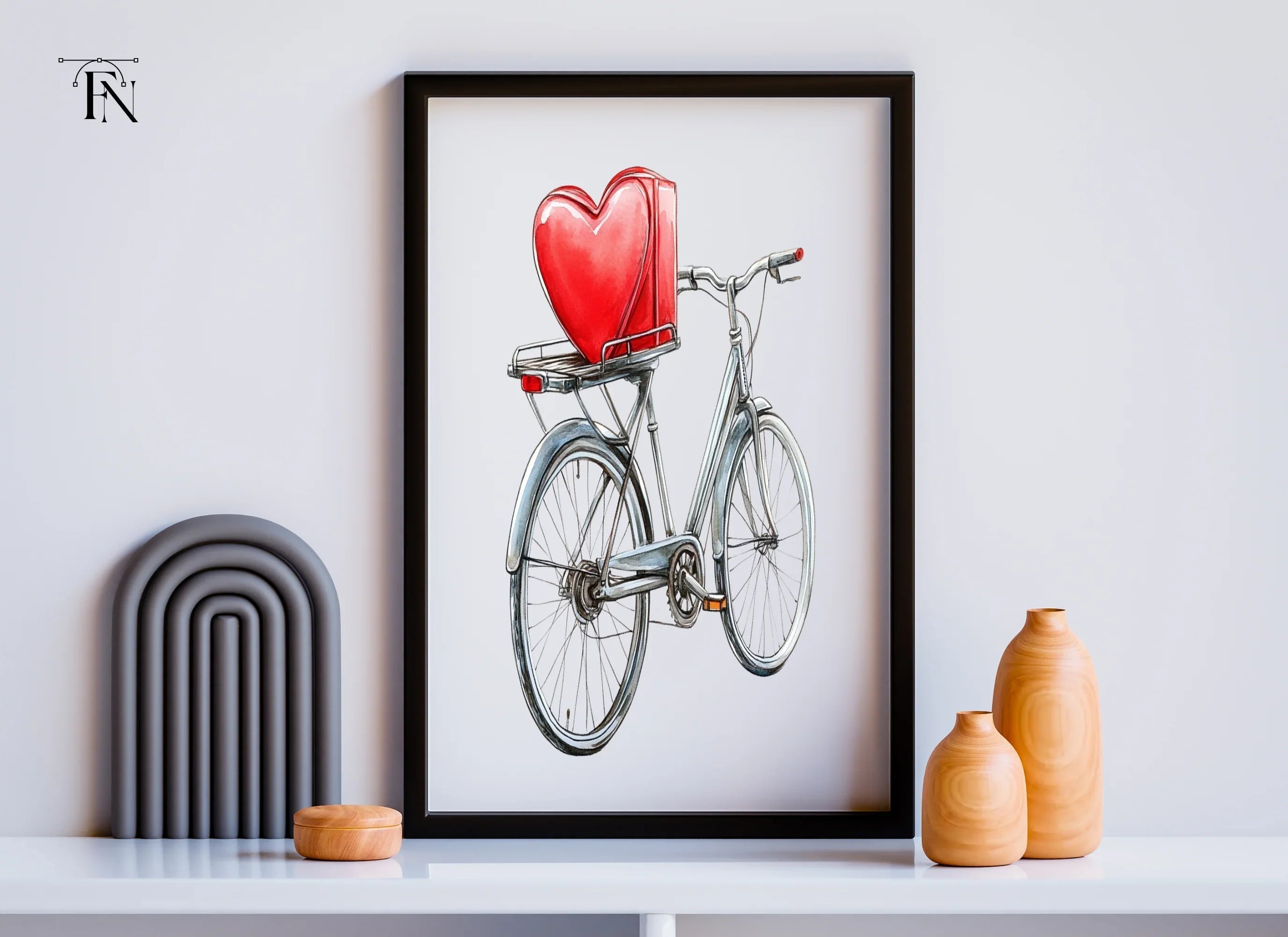 Bicycle with Heart Box Clipart Bundle