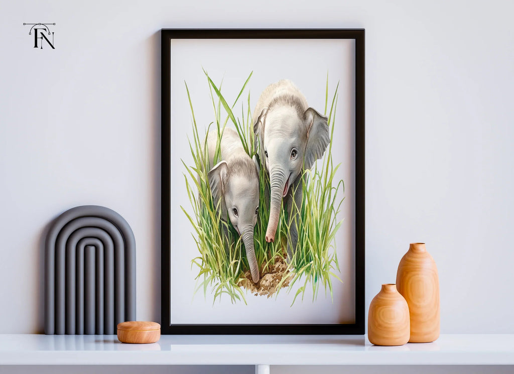 Adorable Baby Elephant Duo Clipart Bundle