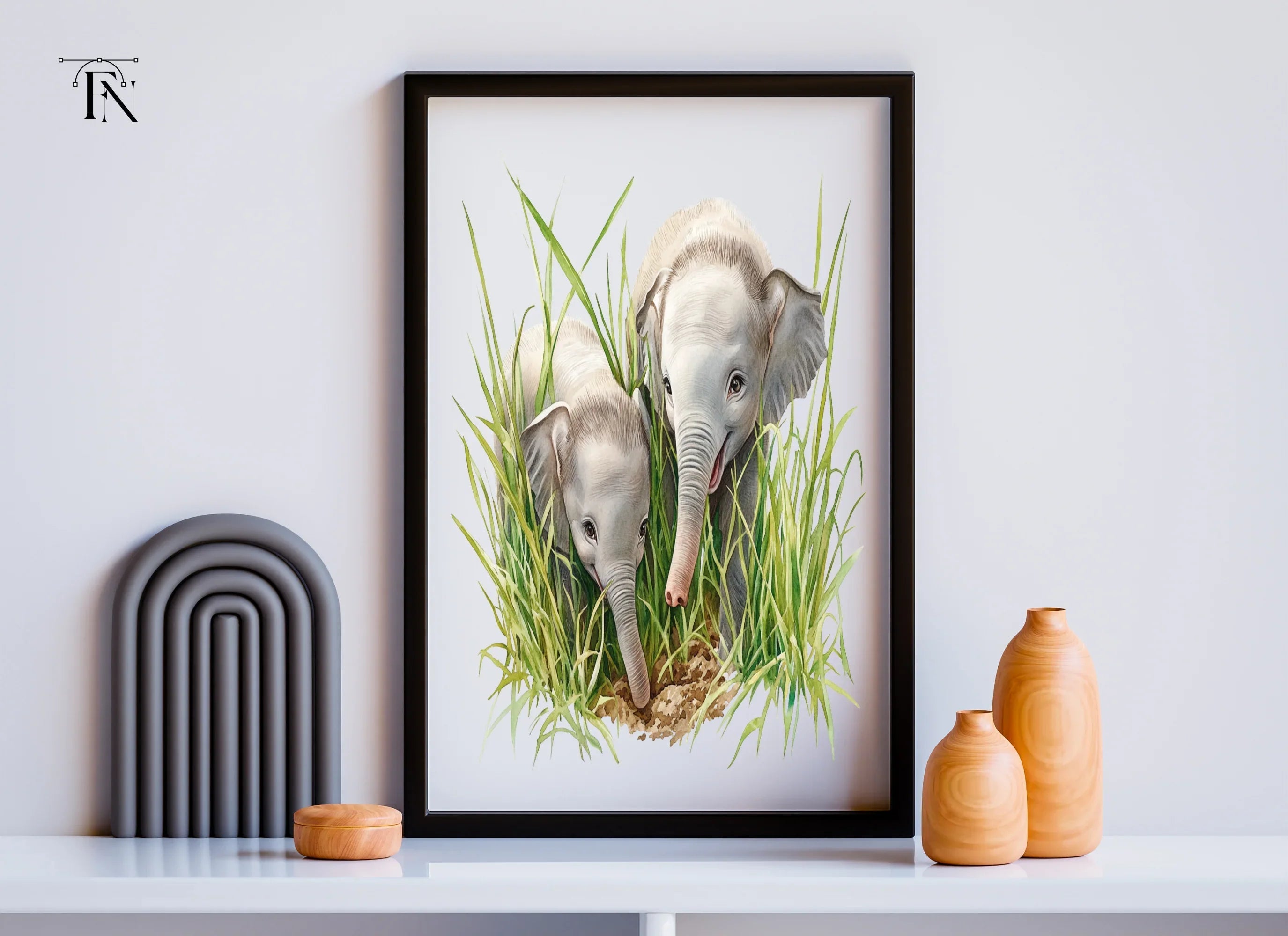 Adorable Baby Elephant Duo Clipart Bundle