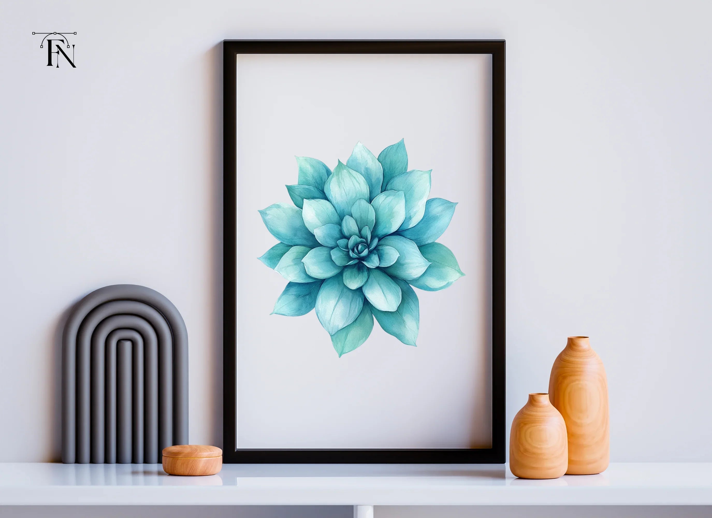Blue Dahlia Flower Clipart Bundle