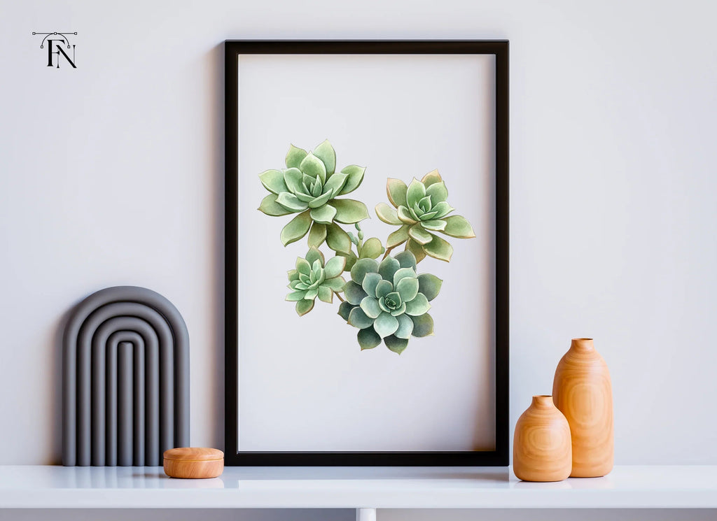 Lush Green Succulent Arrangement Clipart Bundle
