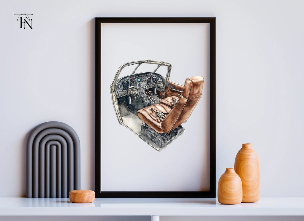 Vintage Airplane Cockpit Clipart Bundle
