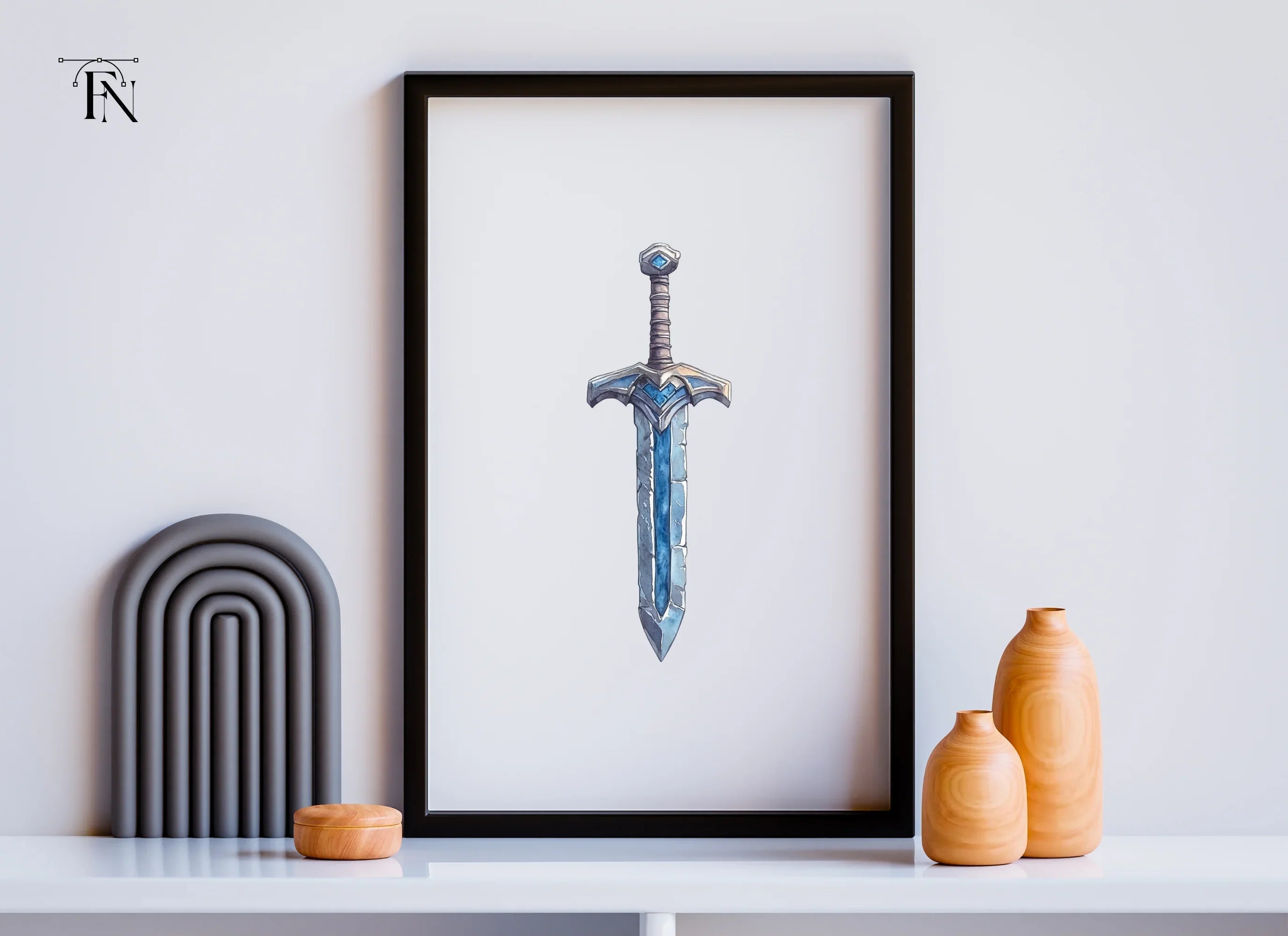 Fantasy Ice Sword Clipart Bundle