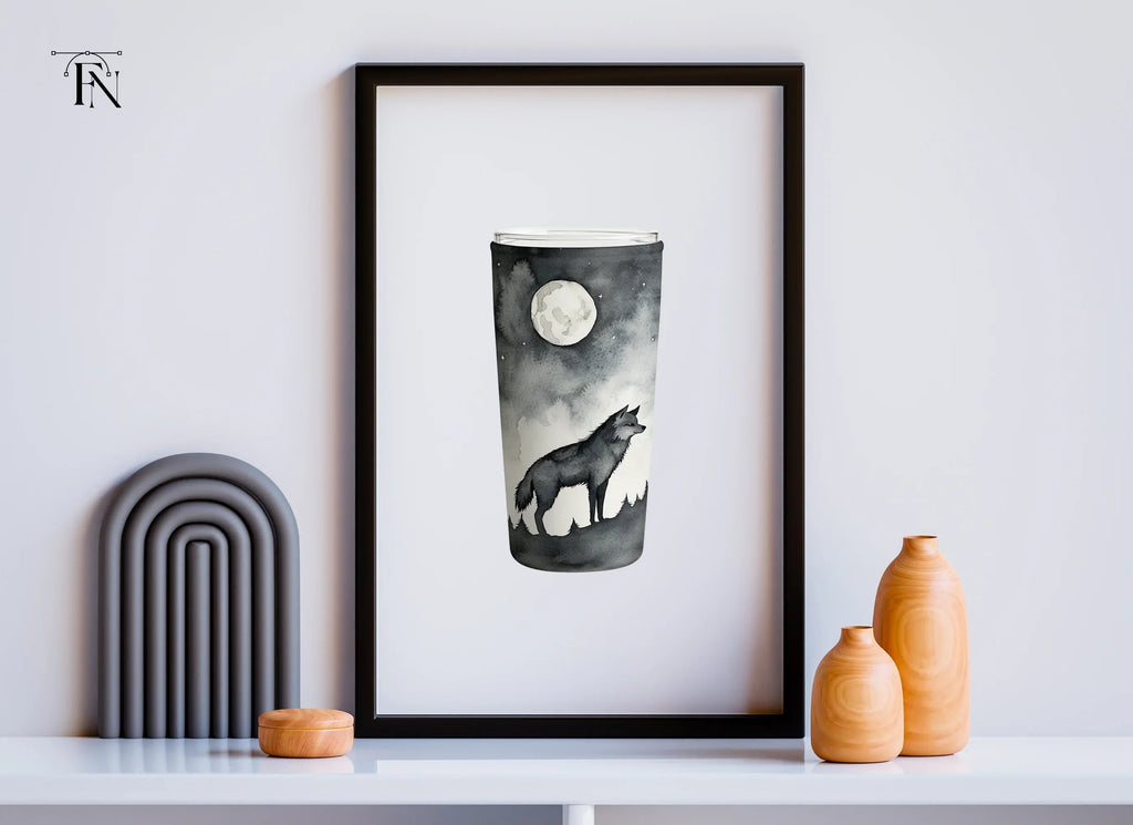 Moonlit Wolf Forest Tumbler Clipart Bundle
