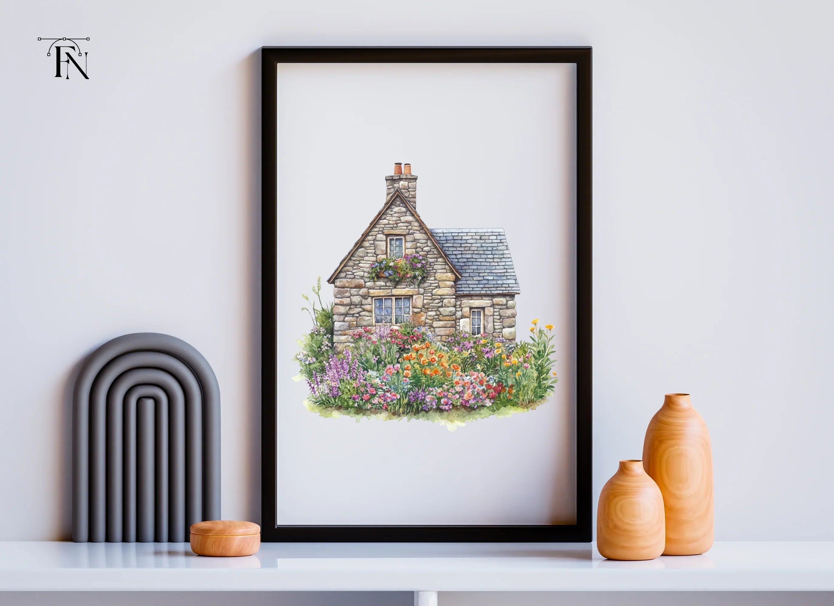 Stone Cottages Clipart Bundle