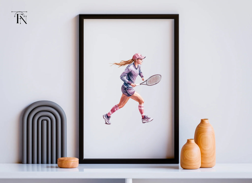 Dynamic Female Tennis Player Clipart Bundle