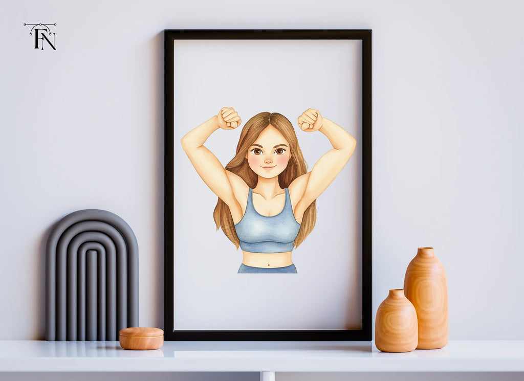 Strong Woman Fitness Power Clipart Bundle