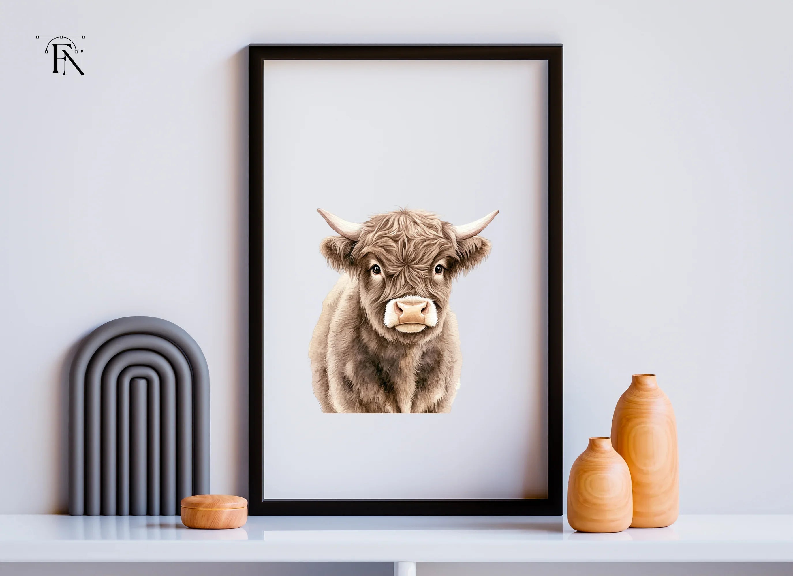 Cute Highland Calf Face Clipart Bundle