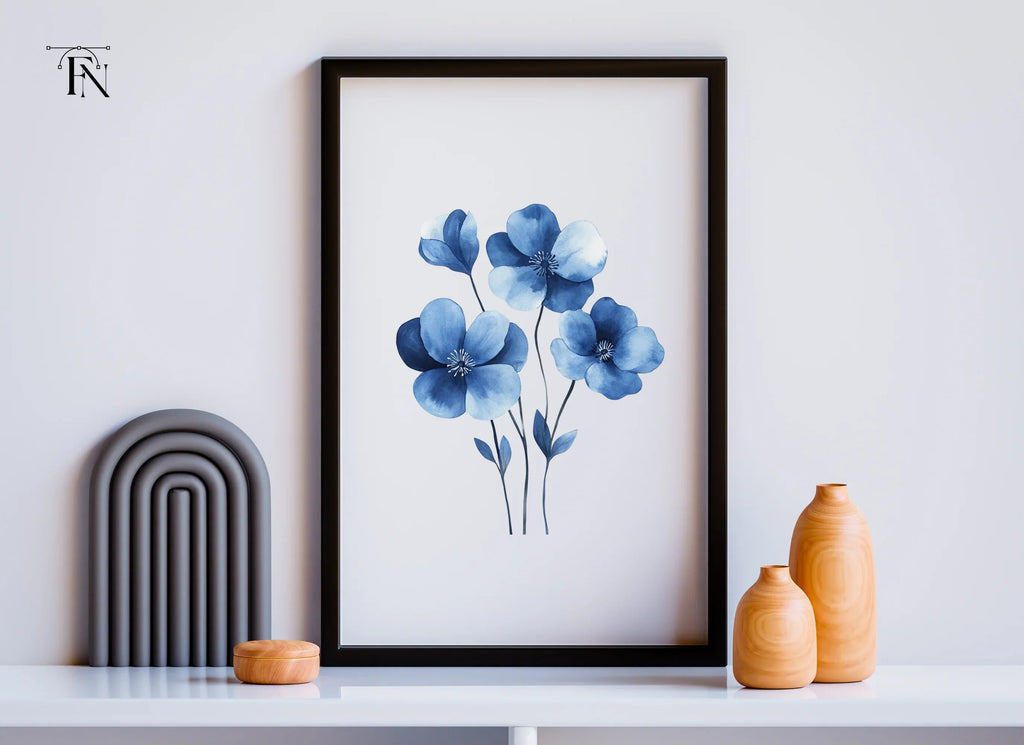 Blue Flowers Clipart Bundle