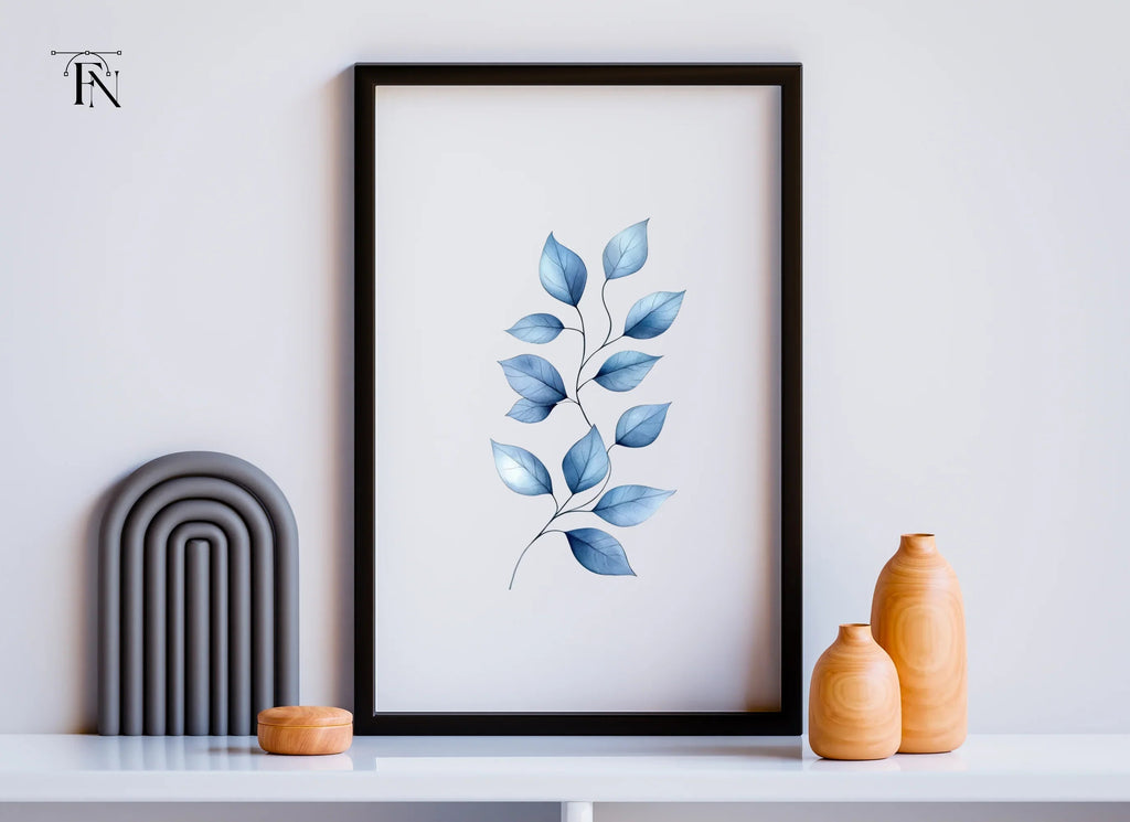 Elegant Blue Leaves Clipart Bundle