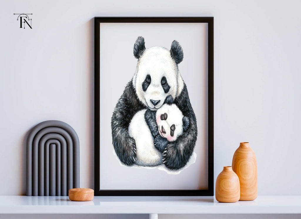 Sweet Panda Mom and Baby Clipart Bundle