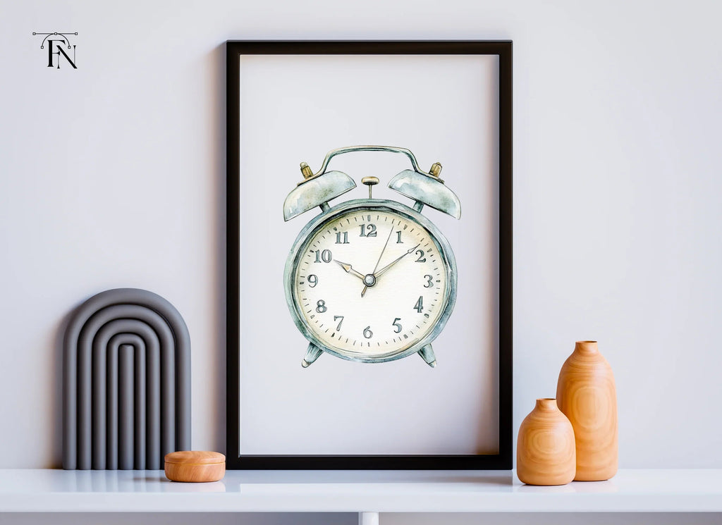 Rustic Silver Alarm Clock Clipart Bundle