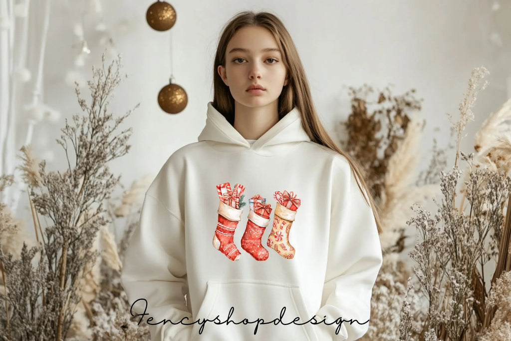 Christmas Fireplace and Stockings Clipart Bundle