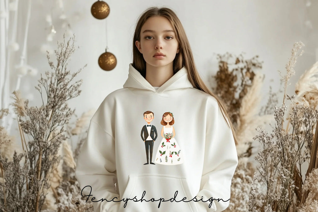Winter Wedding Couple Clipart Bundle