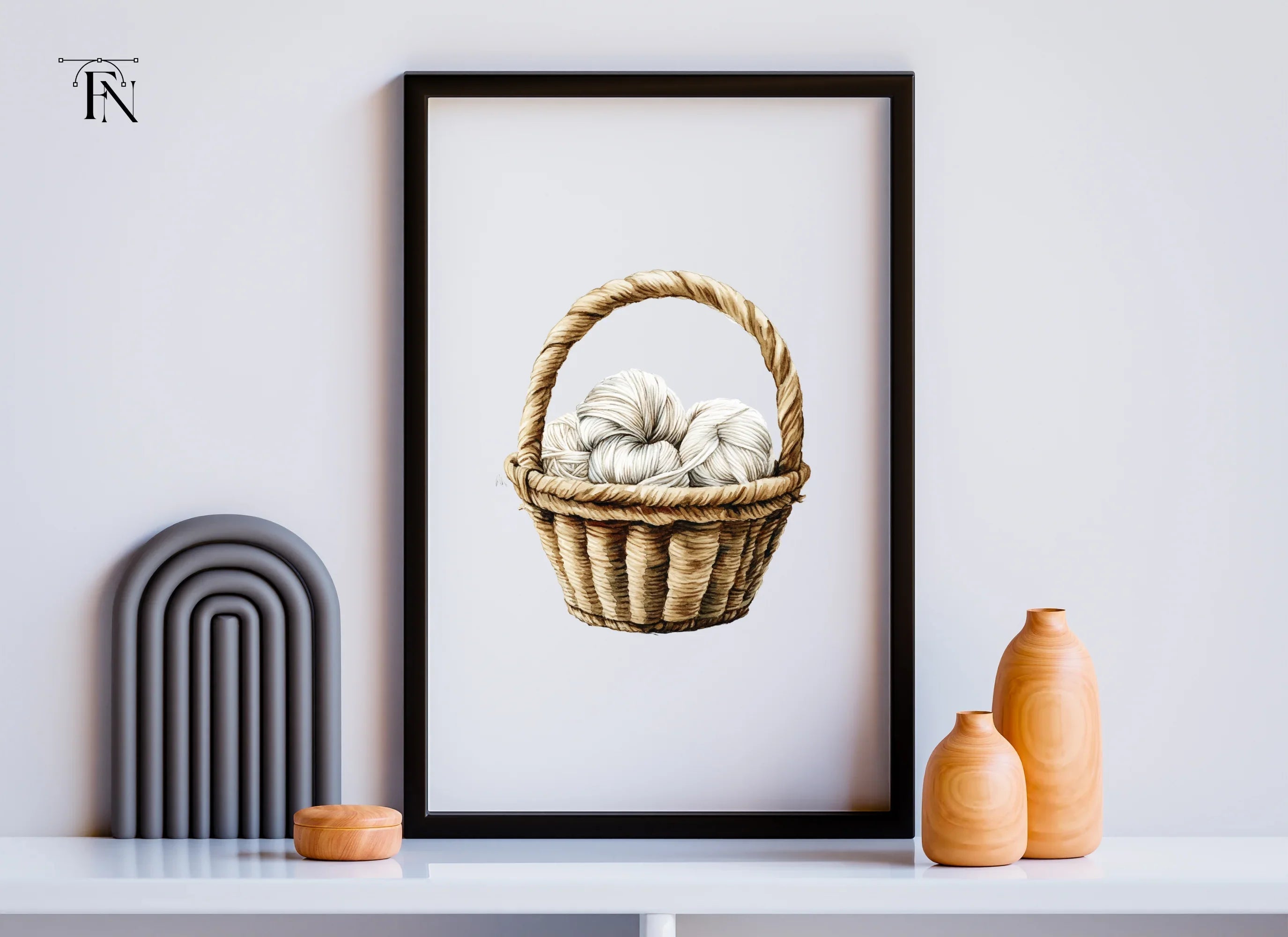 Yarn Baskets Clipart Bundle