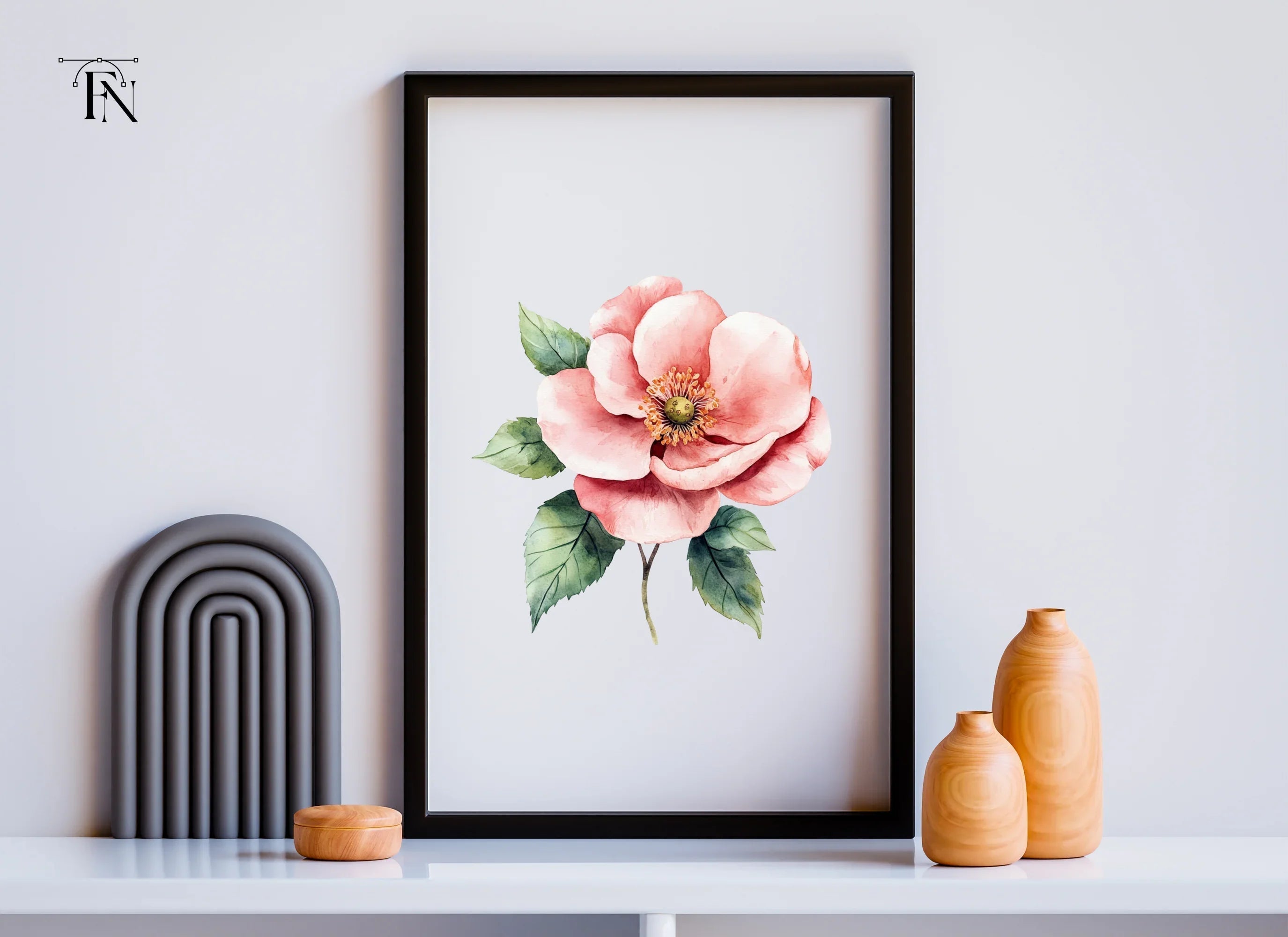 Pink Wild Rose Clipart Bundle