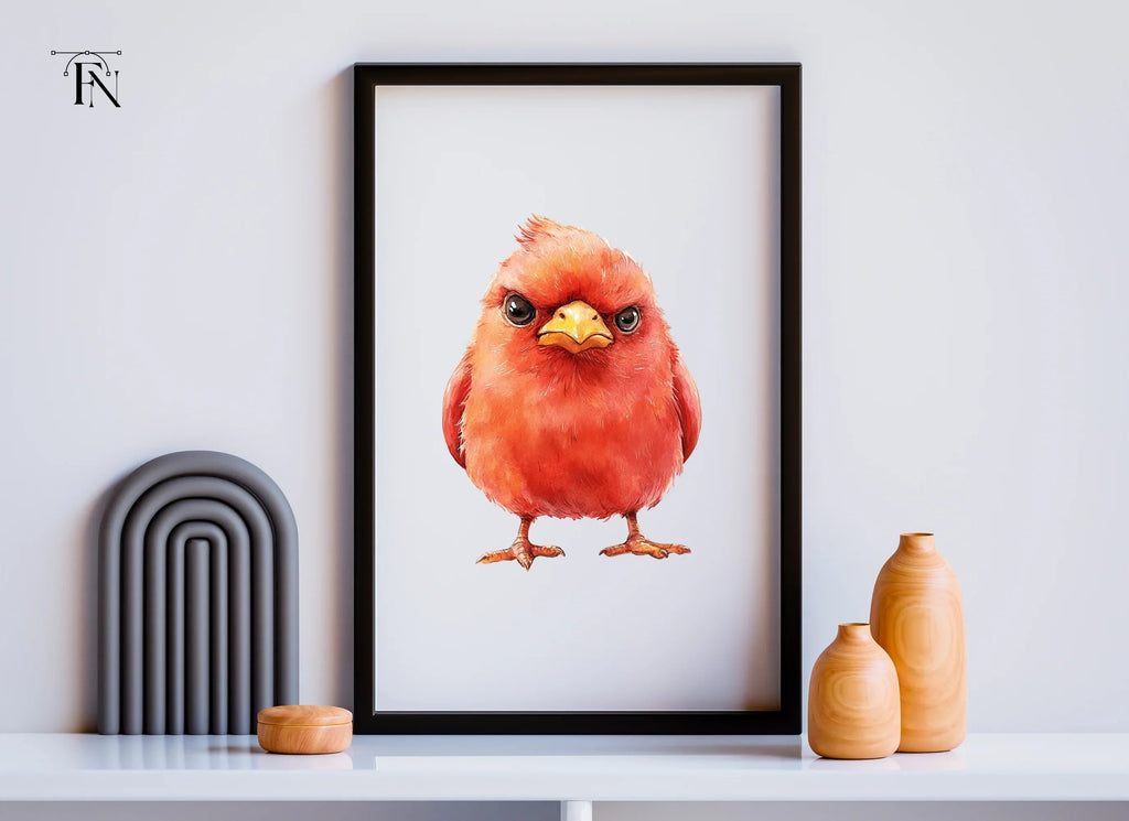 Cute Red Cardinal Bird Clipart Bundle