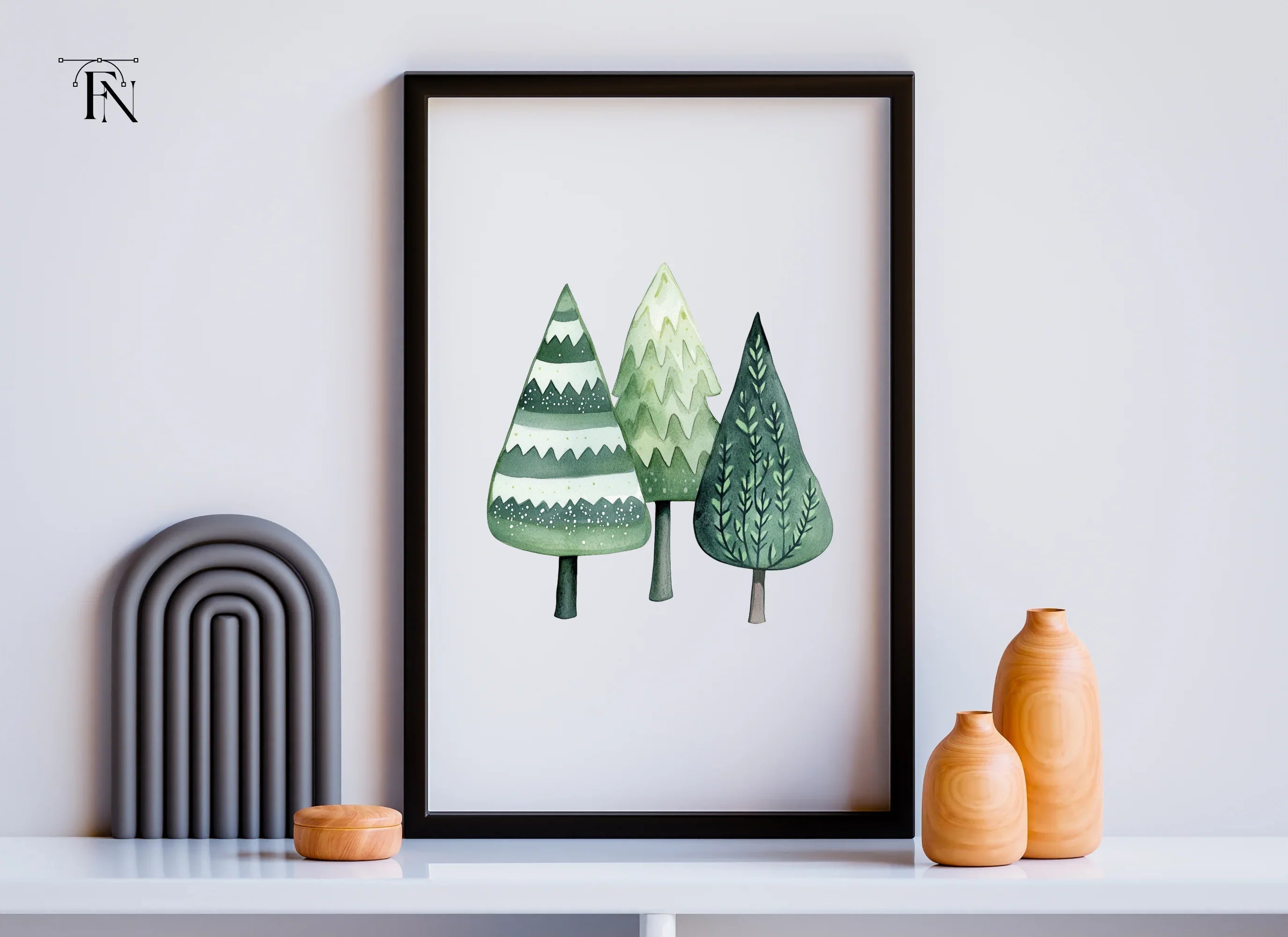 Winter Forest Tree Clipart Bundle