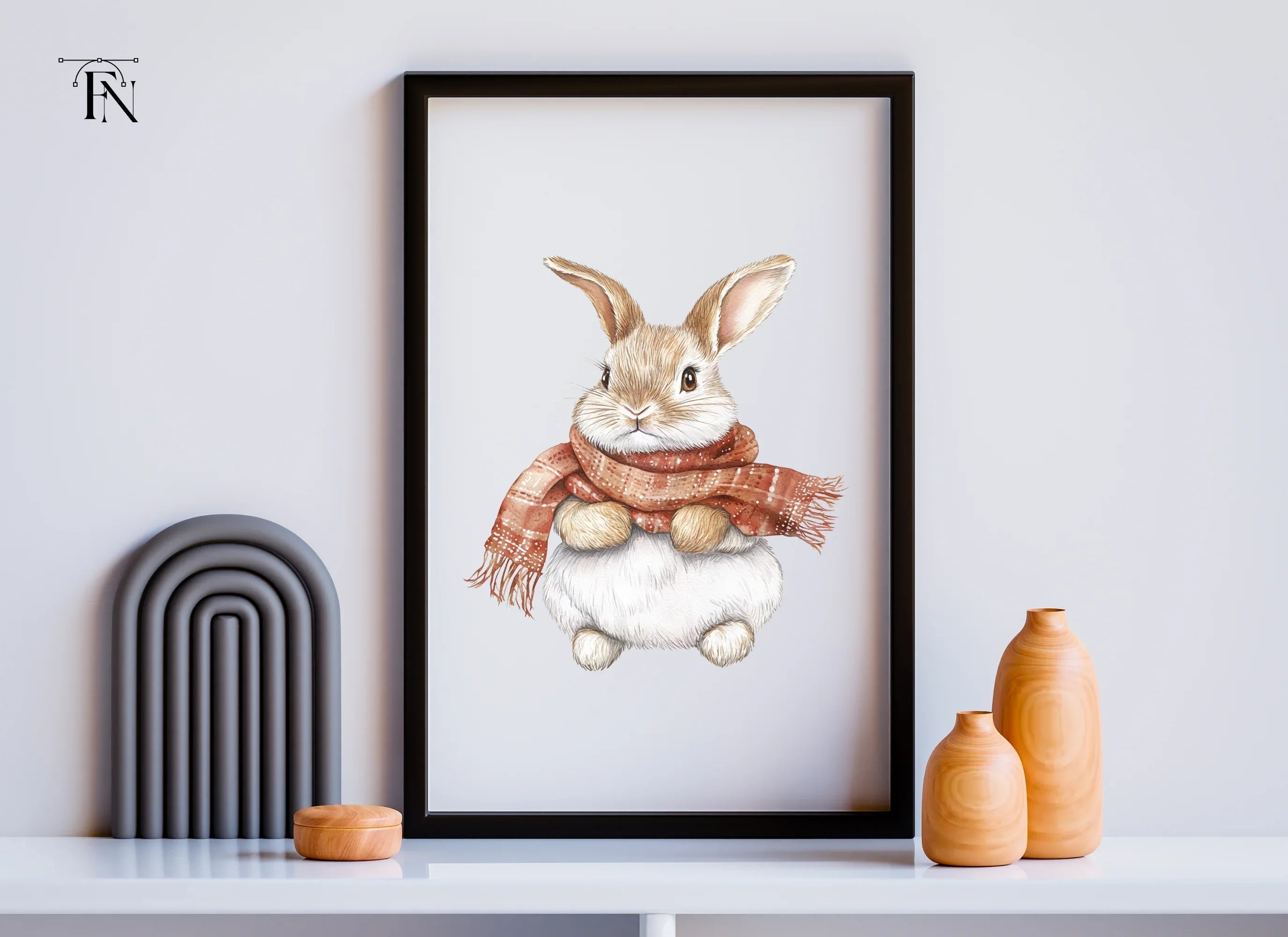 Warm Bunnies in Scarves Clipart Bundle