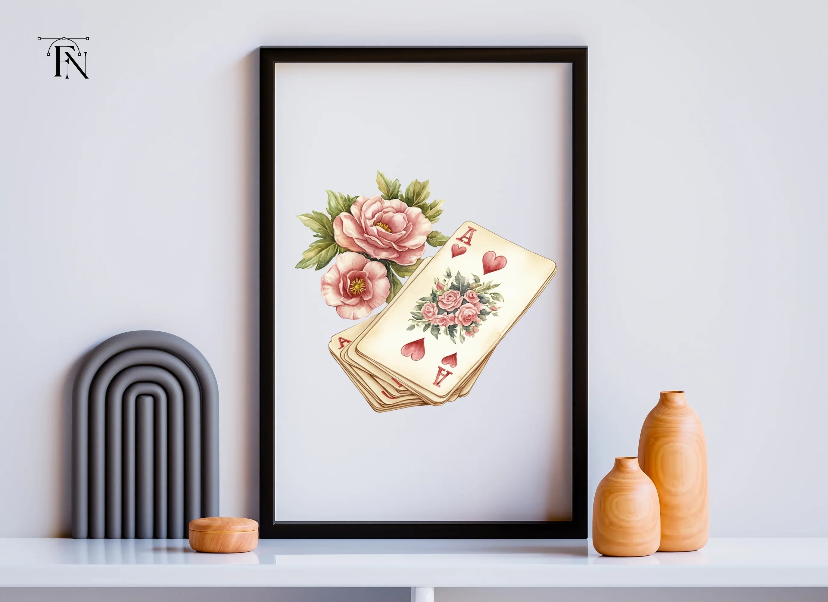 Vintage Floral Playing Cards Clipart Bundle