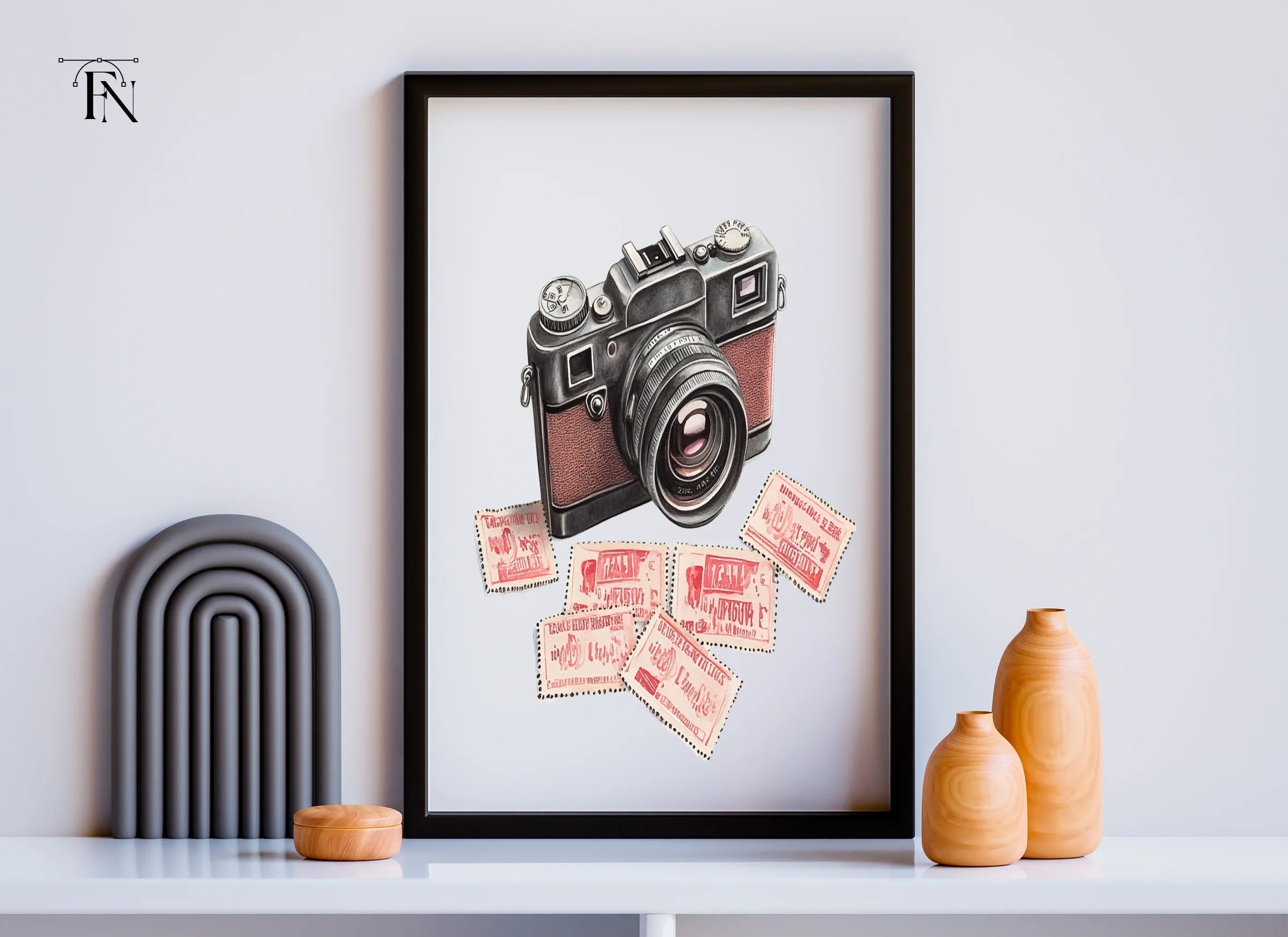 Vintage Camera Stamp Clipart Bundle