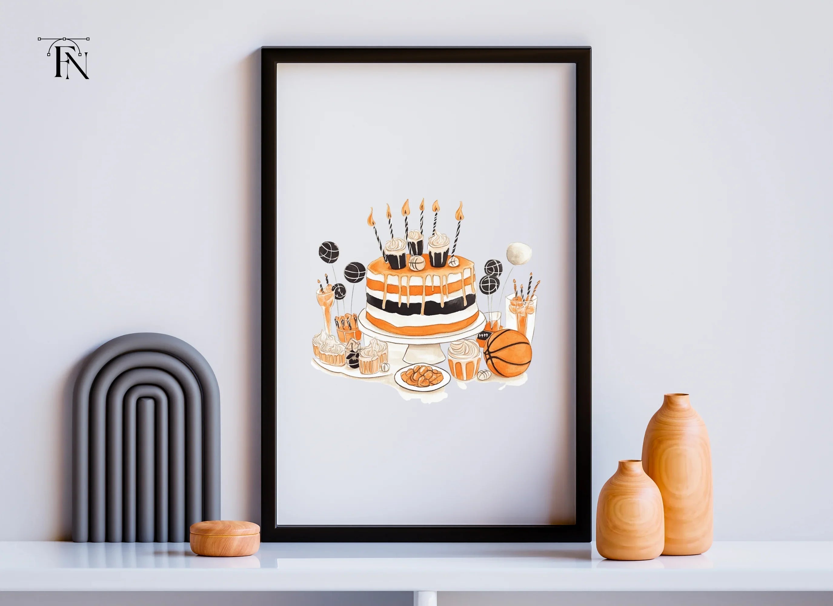 Basketball Themed Dessert Table Clipart Bundle