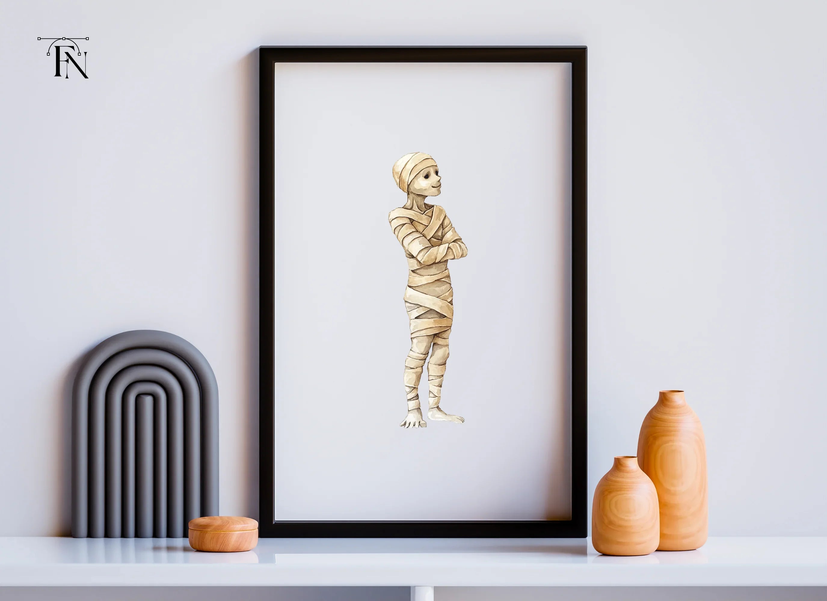 Cute Mummy Halloween Clipart Bundle