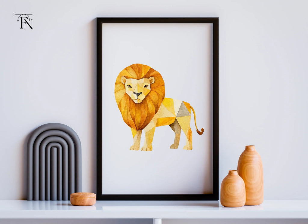 Abstract Polygonal Lion Clipart Bundle