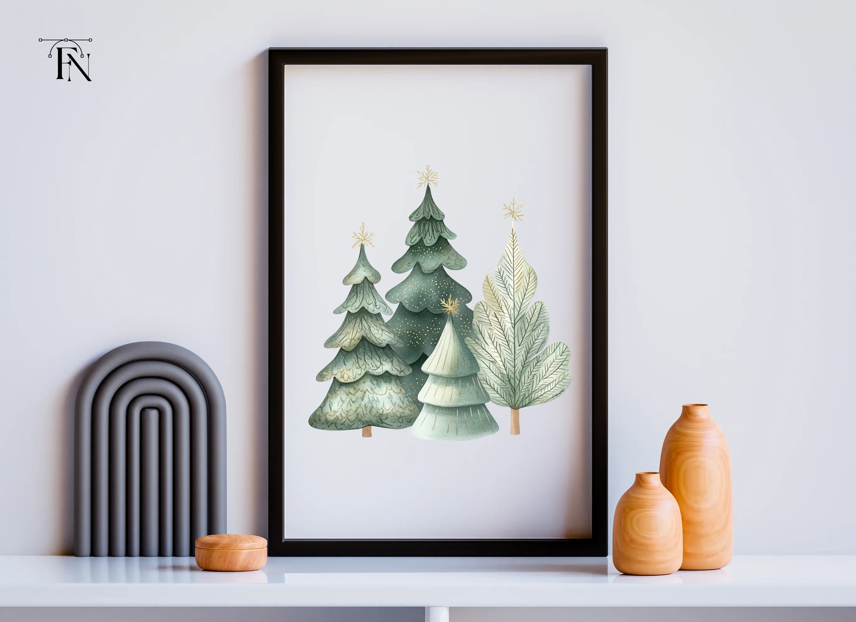 Whimsical Winter Forest Christmas Clipart Bundle