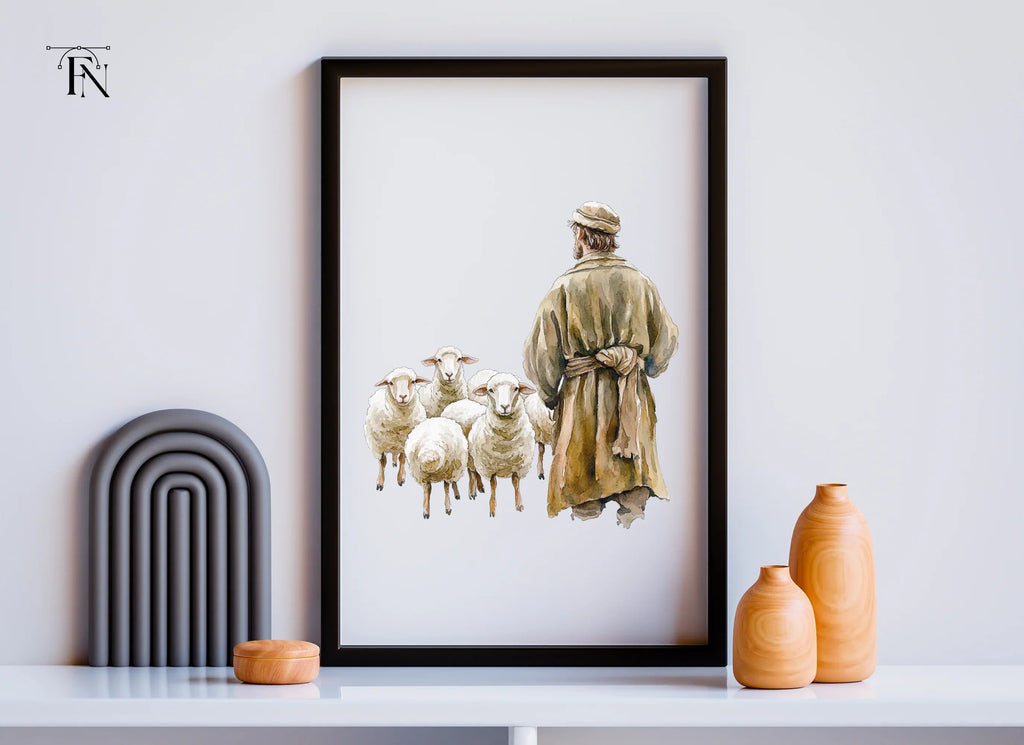 Shepherds with Sheep Clipart Bundle