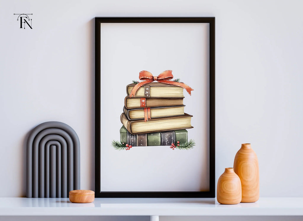 Holiday Book Stacks Clipart Bundle