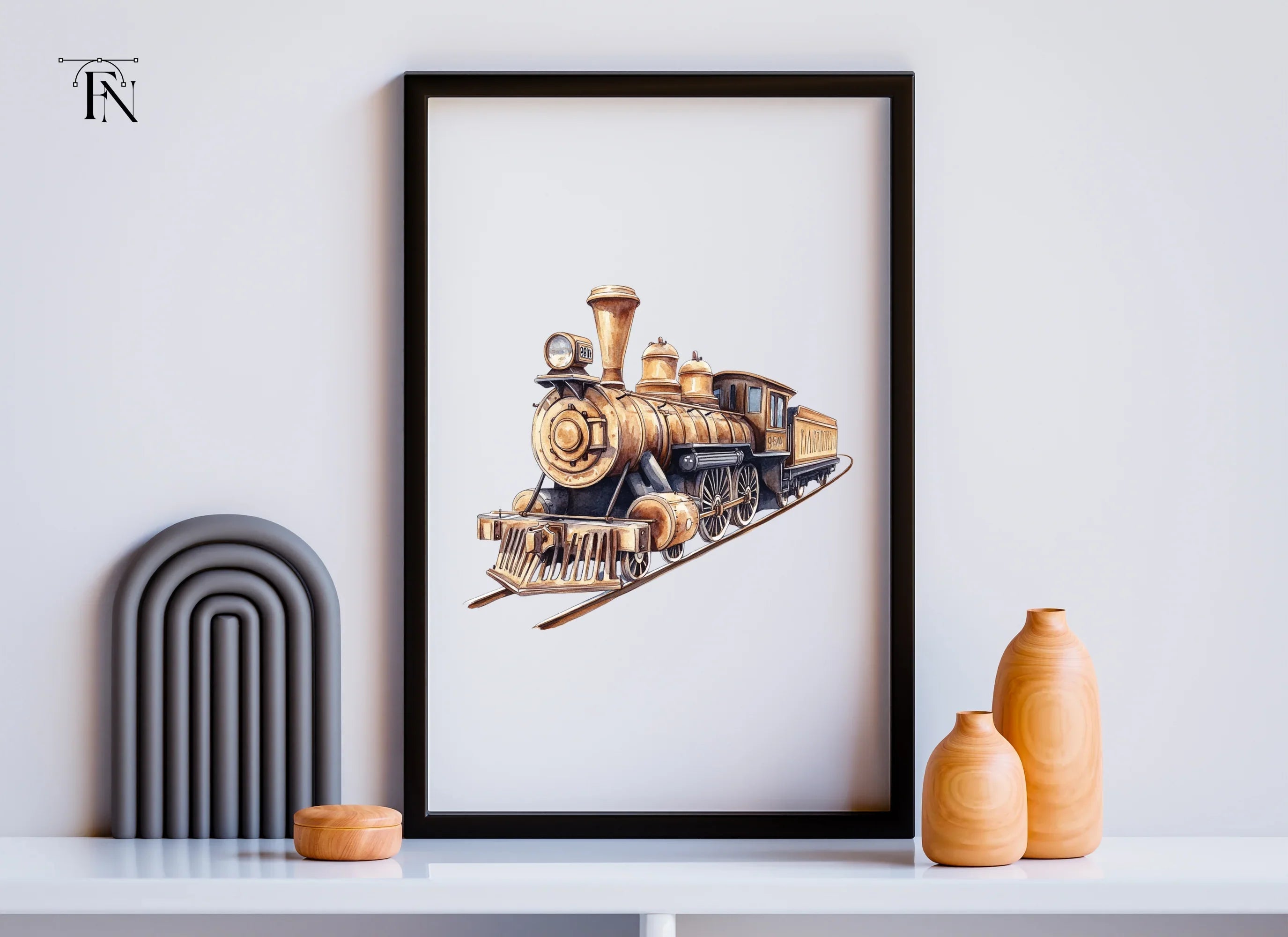 Vintage Steam Train Clipart Bundle