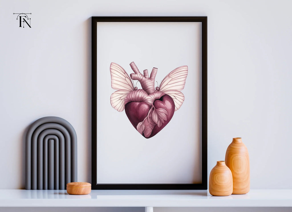 Butterfly Winged Heart Clipart Bundle