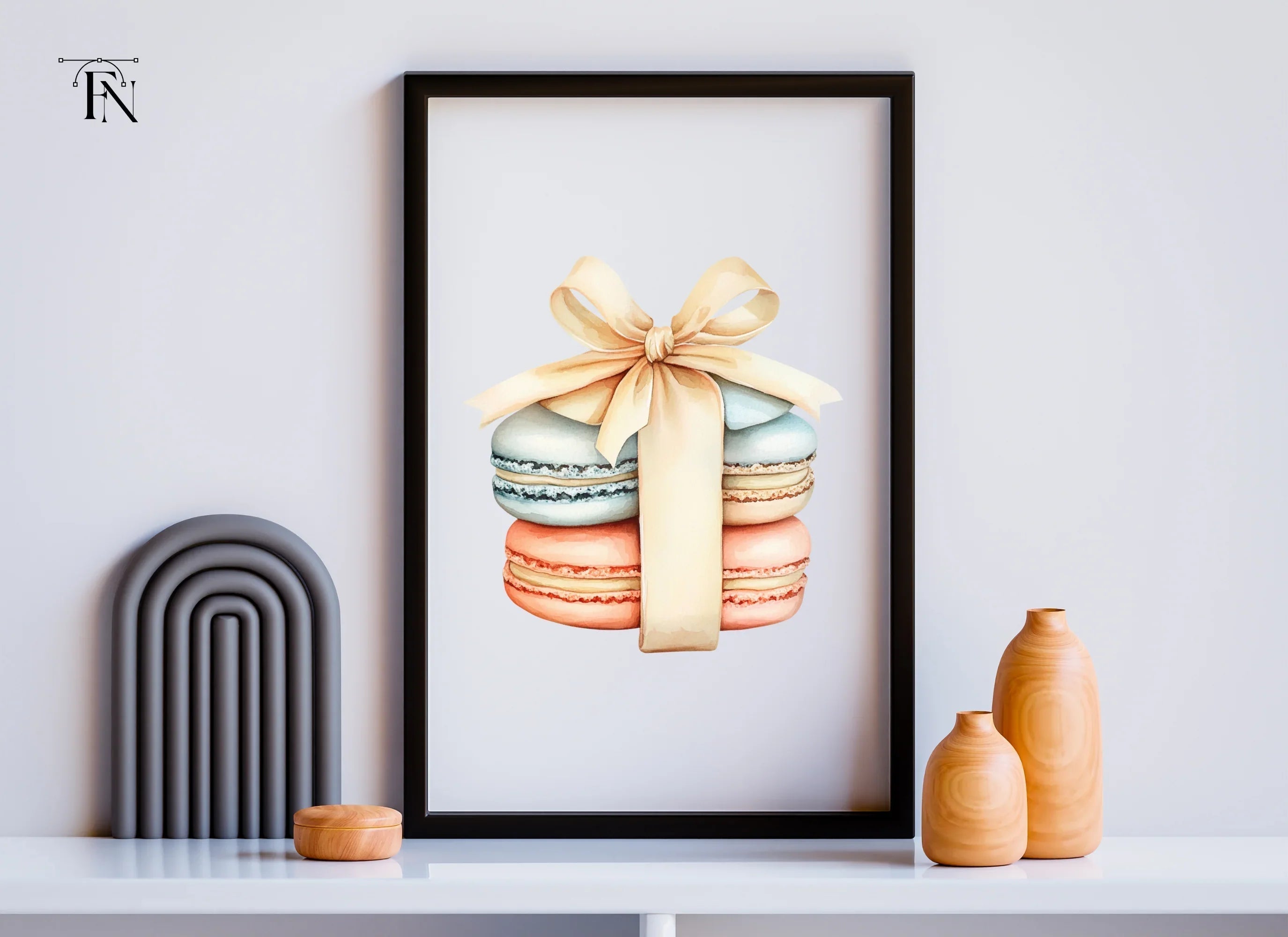 Stacked Macaron Gift Clipart Bundle