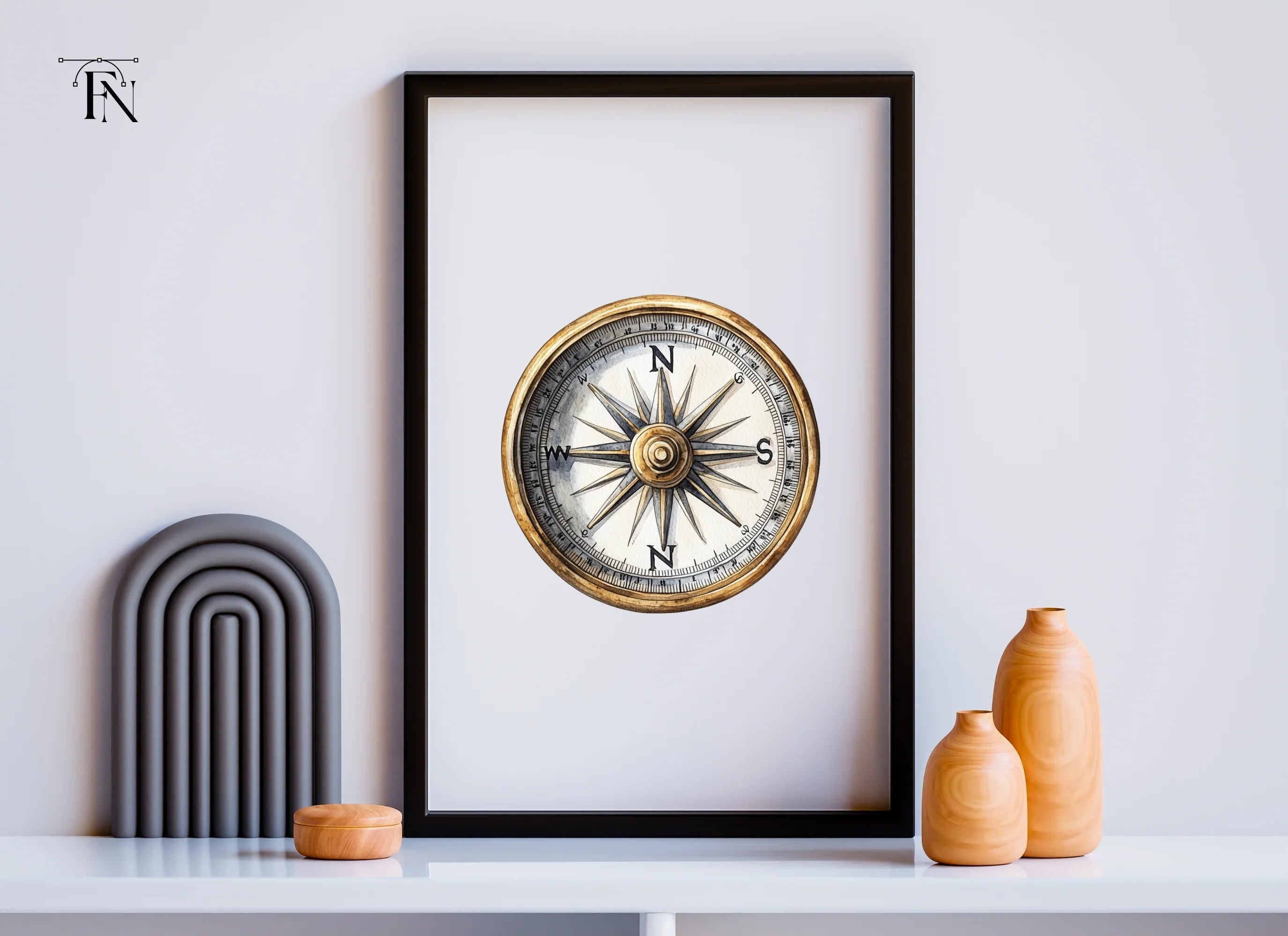 Vintage Compass Clipart Bundle