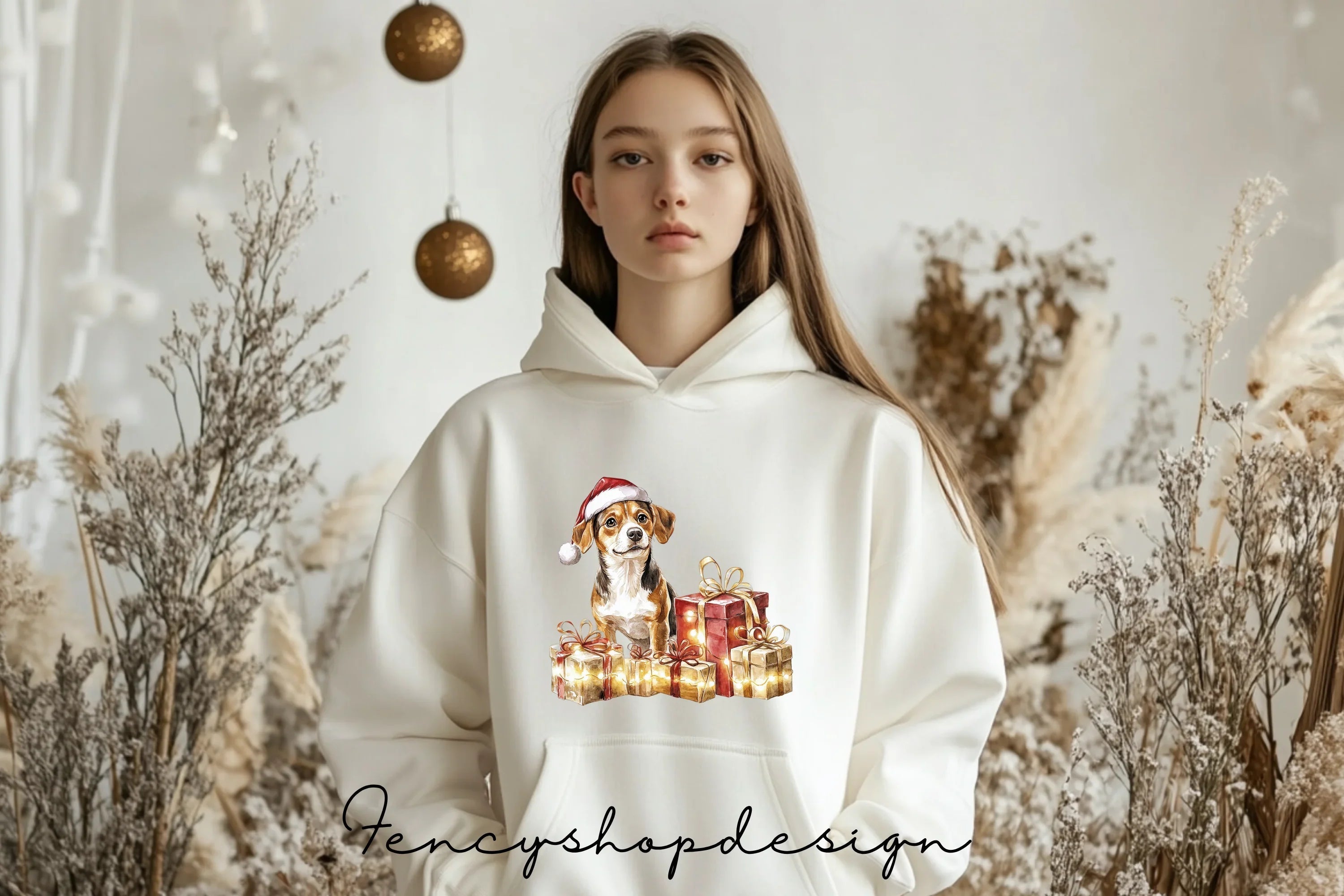 Holiday Dogs Gifts Clipart Bundle