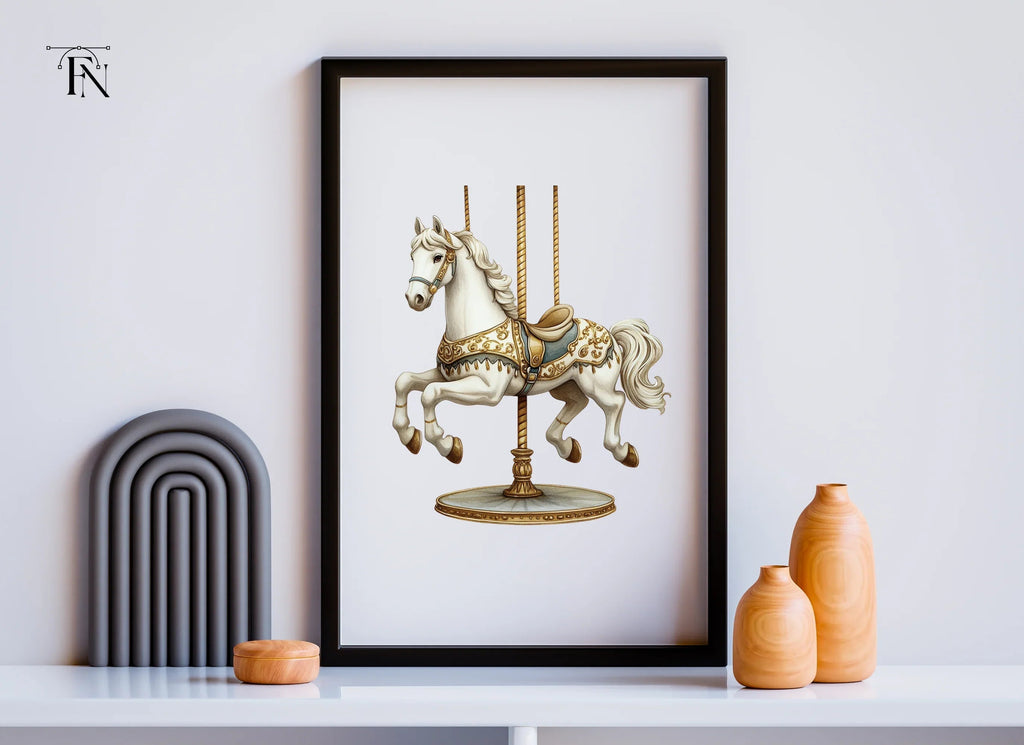 Unicorn Horse Carousel Clipart Bundle